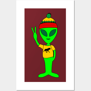 Peace Alien - Lives in Sweden - Elk T-Shirt Posters and Art